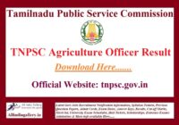 TNPSC Agricultural Officer AO Result