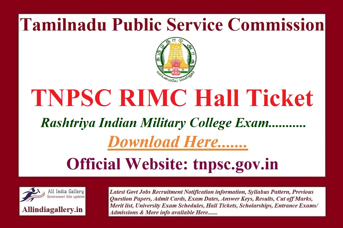 TNPSC RIMC Hall Ticket
