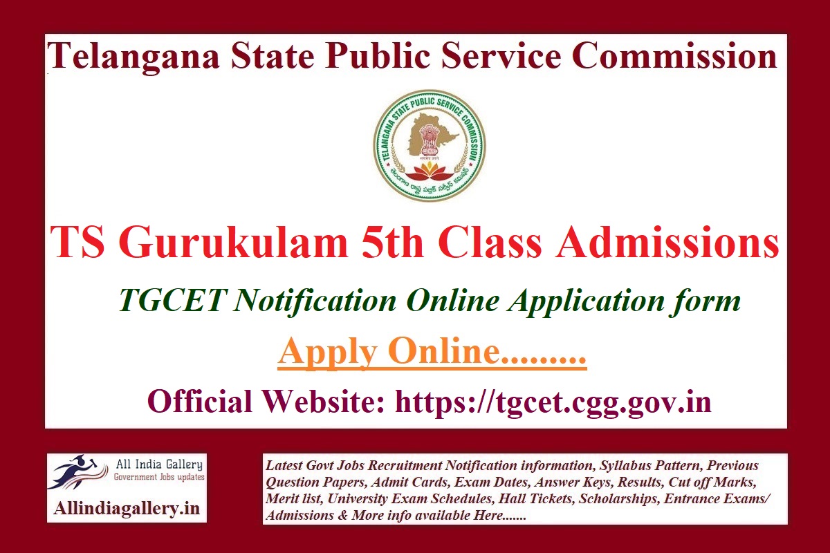TS Gurukulam 5th Class Admission Application form TGCET Notification