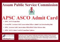 APSC ASCO Admit Card