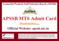APSSB MTS Admit Card