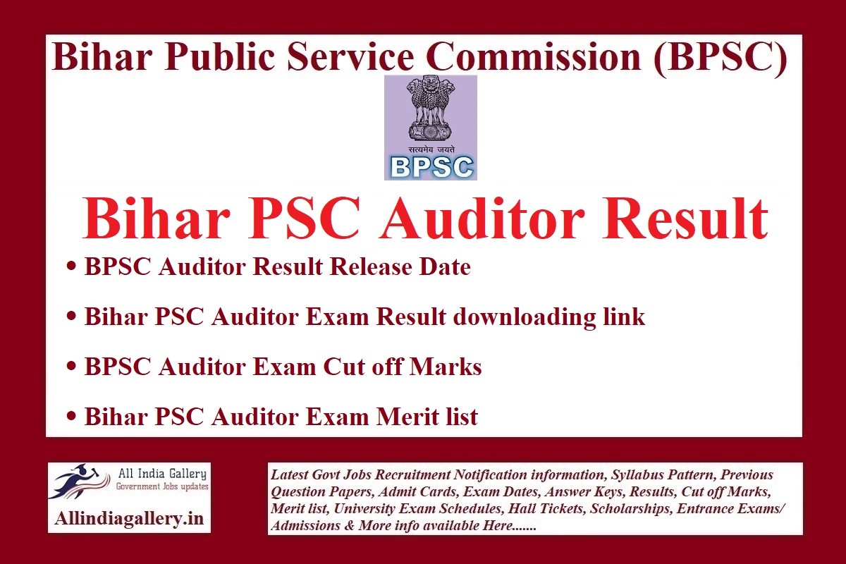 Bpsc Auditor Result 2021 Bihar Psc Auditor Result Score Card Cut