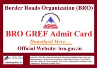 BRO GREF Admit Card