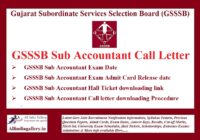 GSSSB Sub Accountant Call Letter