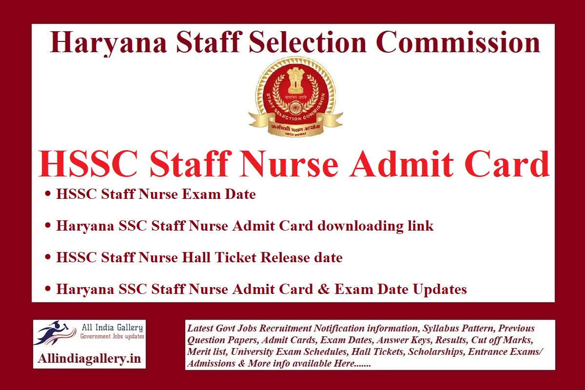 HSSC Staff Nurse Admit Card