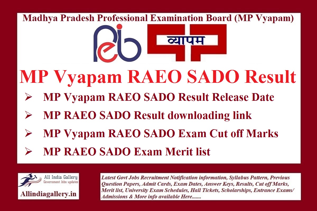 MP Vyapam RAEO SADO Result