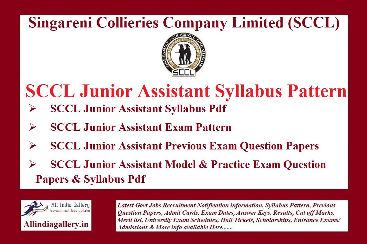 SCCL Junior Assistant Syllabus Pattern