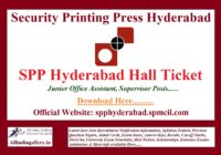 SPP Hyderabad Junior Office Assistant Hall Ticket