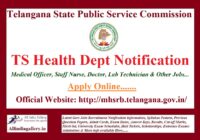 TS Health Dept Recruitment Notification