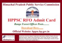 HPPSC Range Forest Officer Admit Card