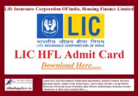 LIC HFL Admit Card