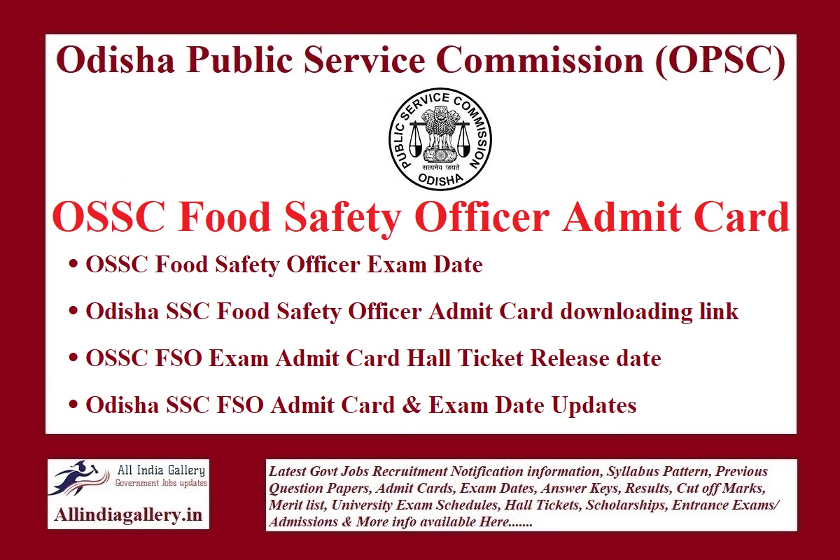OSSC Food Safety Officer Admit Card