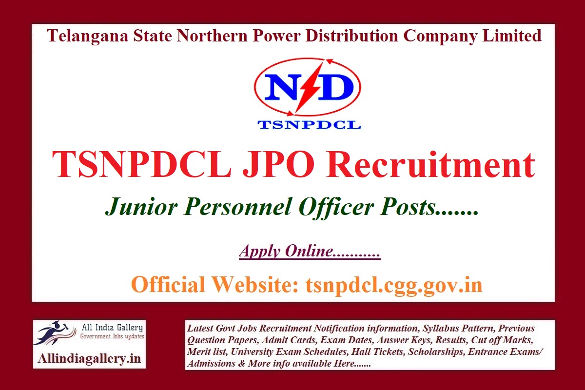 TSNPDCL JPO Recruitment Notification