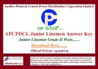 APCPDCL Junior Linemen Answer Key