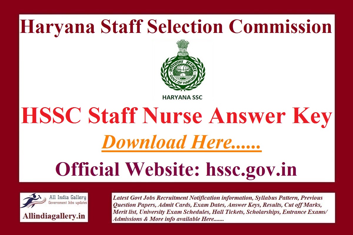 HSSC Staff Nurse Answer key