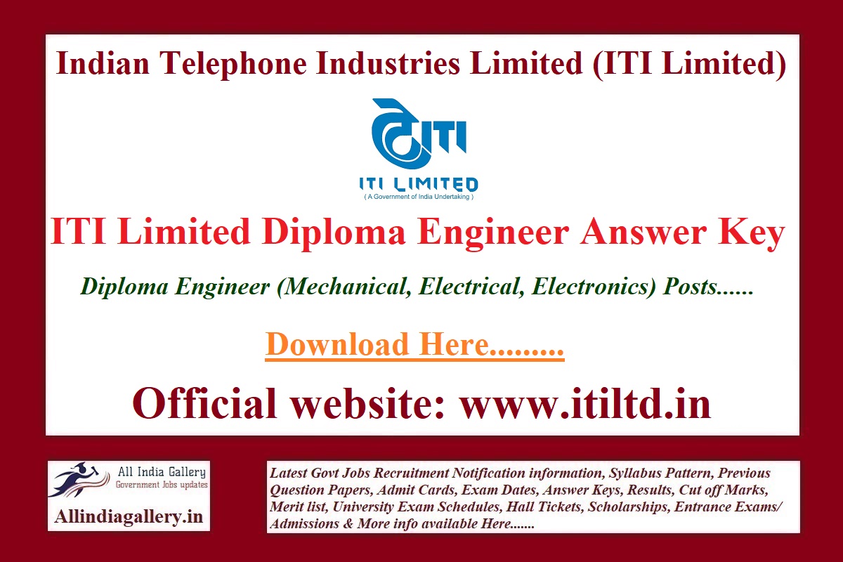 ITI Limited Diploma Engineer Answer Key