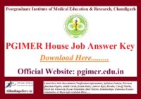 PGIMER House Job Answer Key
