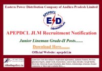 APEPDCL Junior Lineman Recruitment Notification