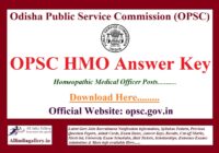 OPSC HMO Answer Key