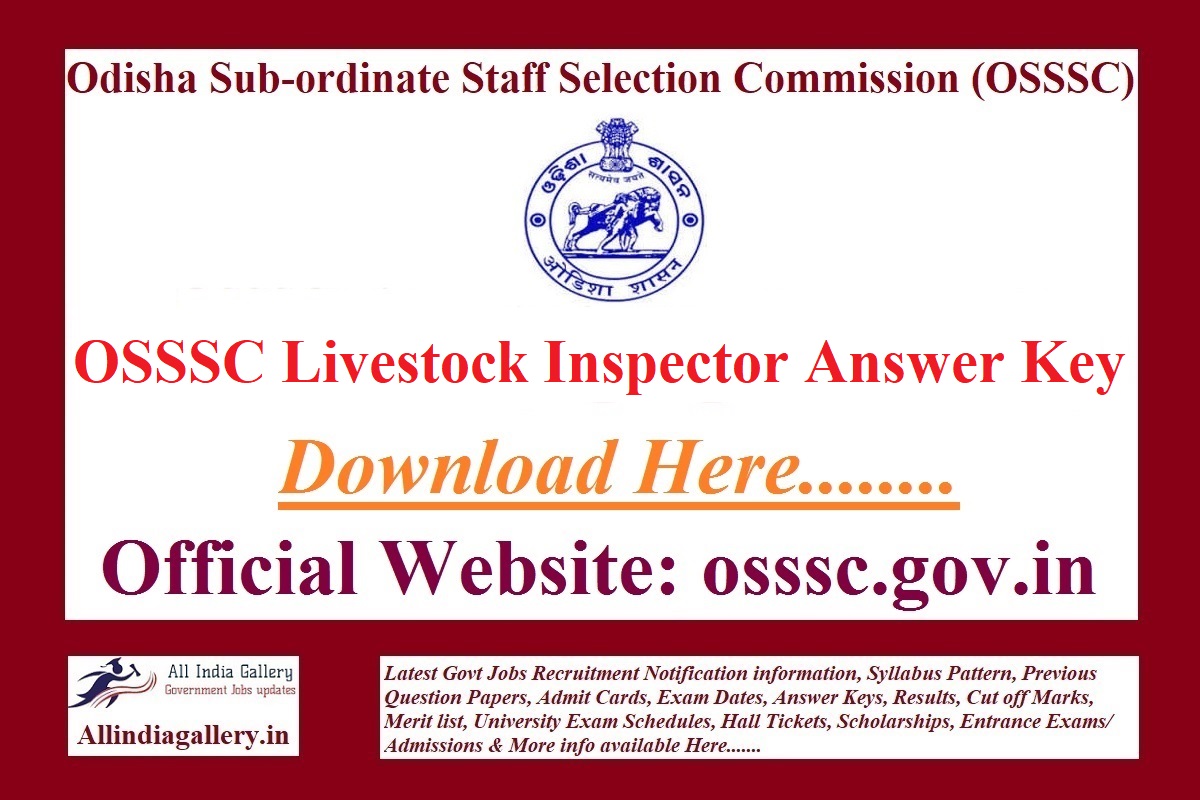 OSSSC Livestock Inspector Answer Key