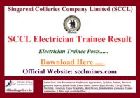 SCCL Electrician Trainee Result