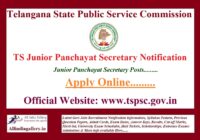 TS Junior Panchayat Secretary Notification