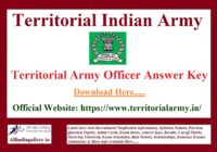 Territorial Army Officer Answer Key
