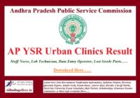 AP YSR Urban Clinics Result