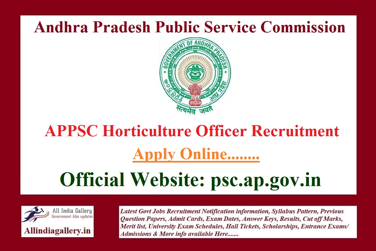 APPSC Horticulture Officer Recruitment