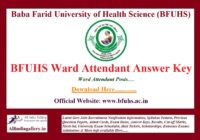 BFUHS Ward Attendant Answer Key