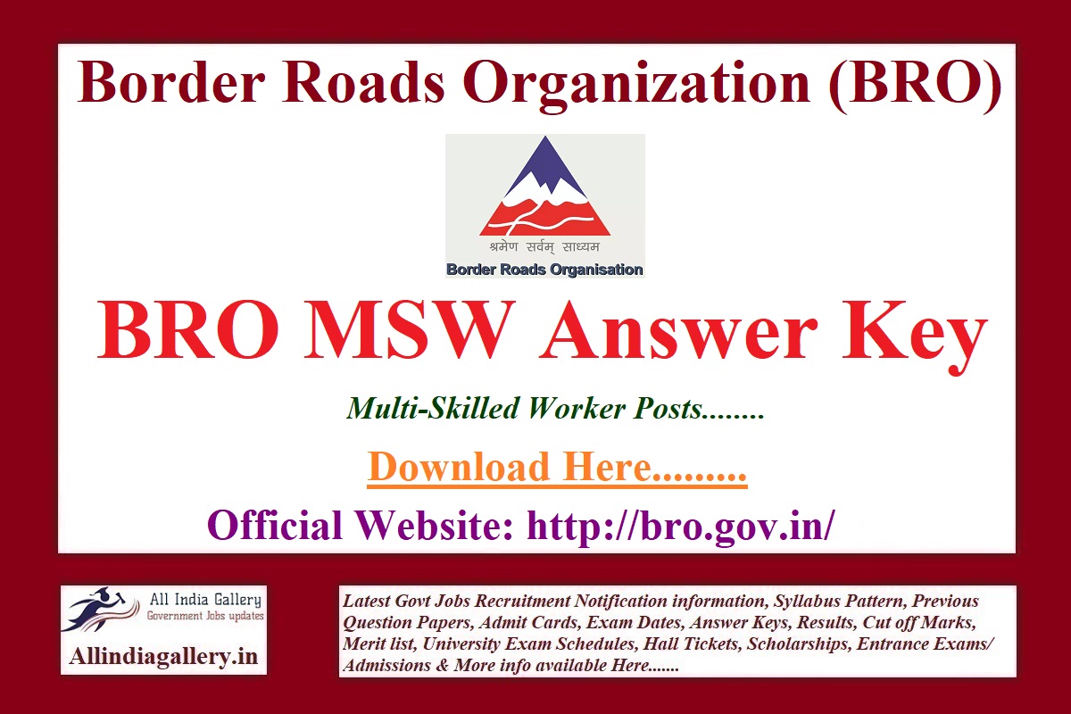 BRO MSW Answer Key