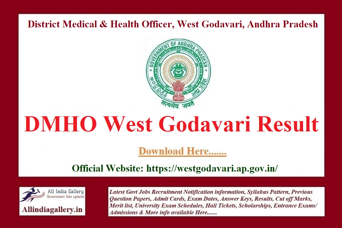 DMHO West Godavari Result