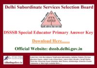 DSSSB Special Educator Answer Key