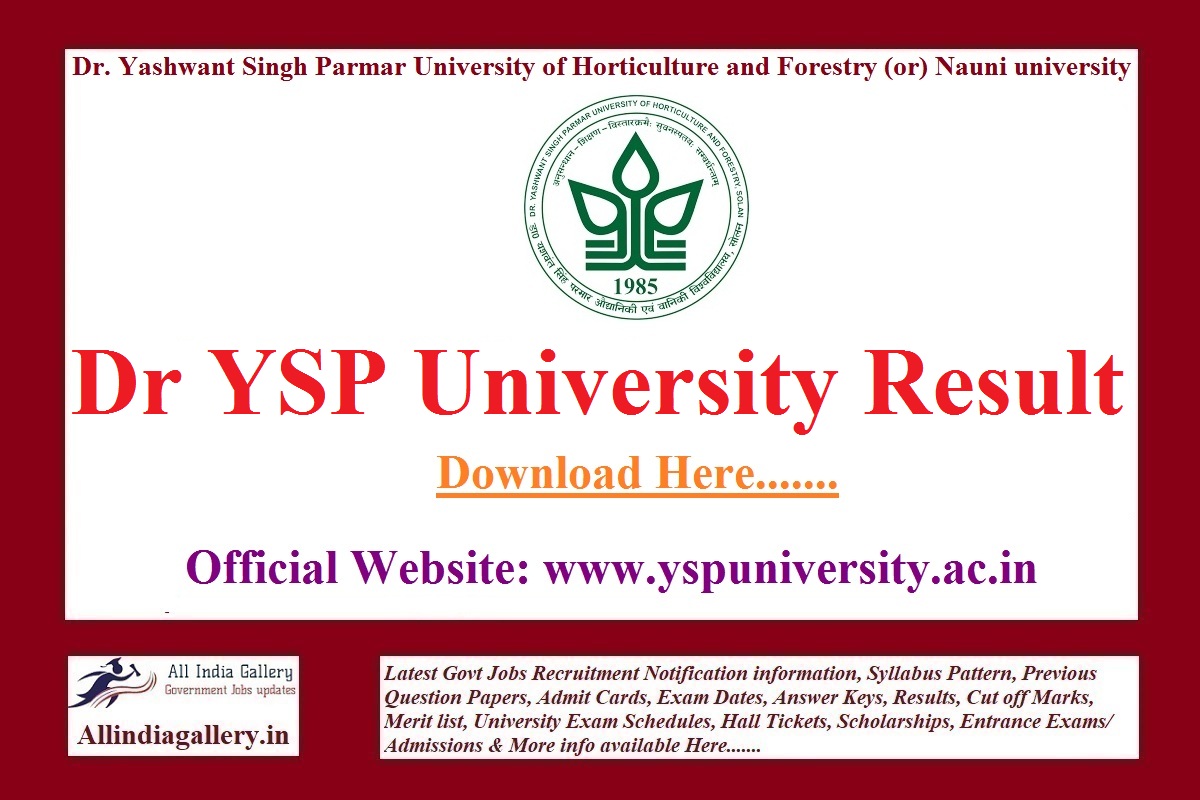 Dr YSP University JOA Result