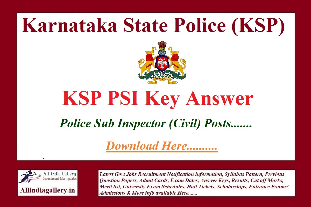 KSP Civil PSI Key Answer