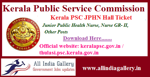 Kerala Junior Public Health Nurse Hall Ticket