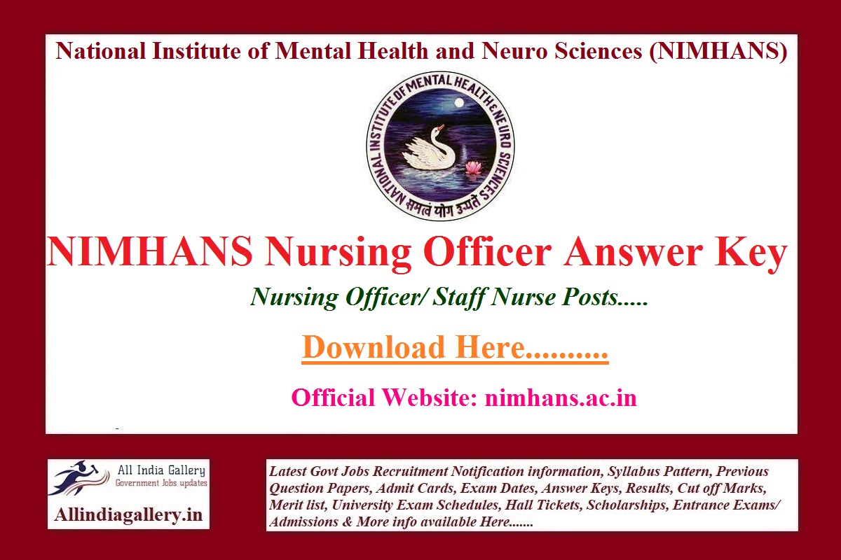 NIMHANS Nursing Officer Answer Key