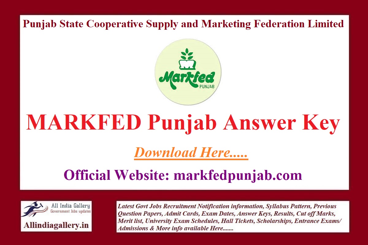 MARKFED Punjab Answer Key
