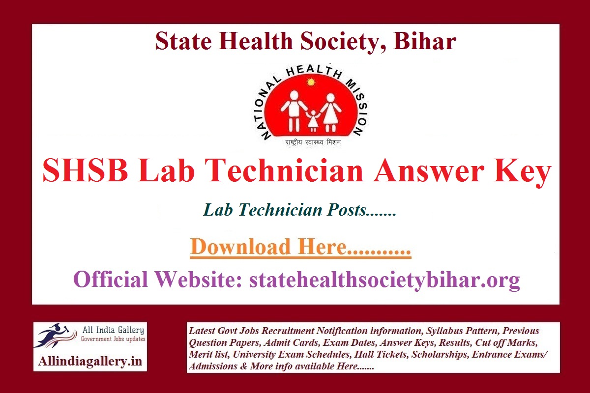 SHS Bihar Lab Technician Answer Key