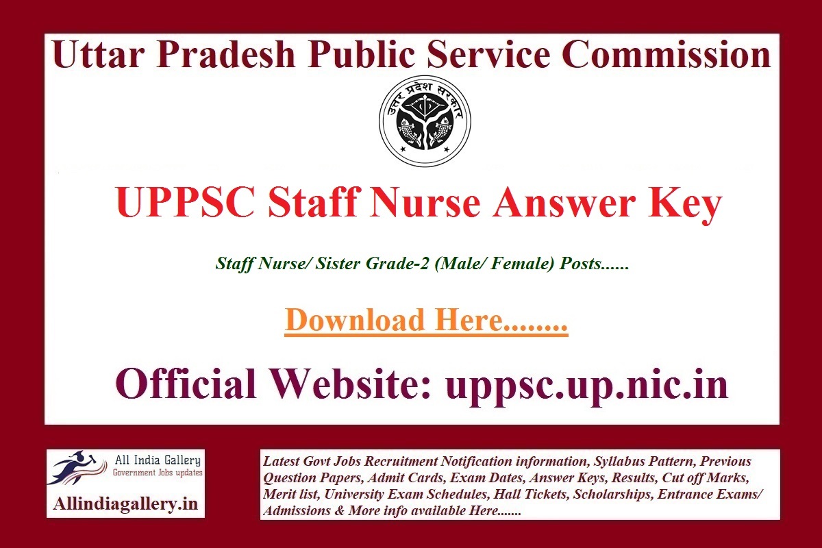 UPPSC Staff Nurse Answer Key Paper