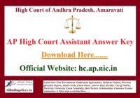 AP High Court Assistant Answer Key
