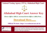 Allahabad High Court RO ARO Answer Key