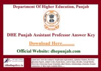 DHE Punjab Assistant Professor Answer Key