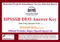 HPSSSB DEO Answer Key