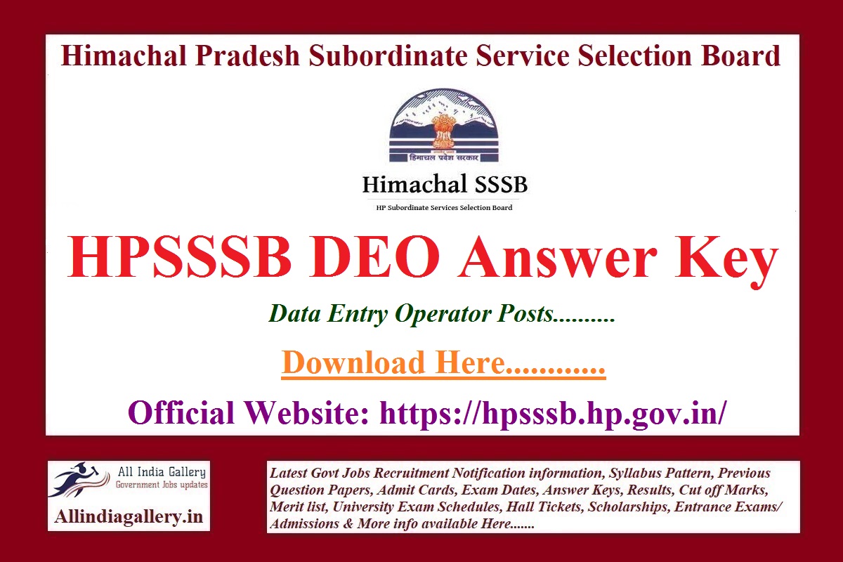 HPSSSB DEO Answer Key