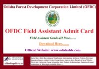 OFDC Field Assistant Admit Card