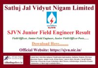 SJVN Junior Field Engineer Result