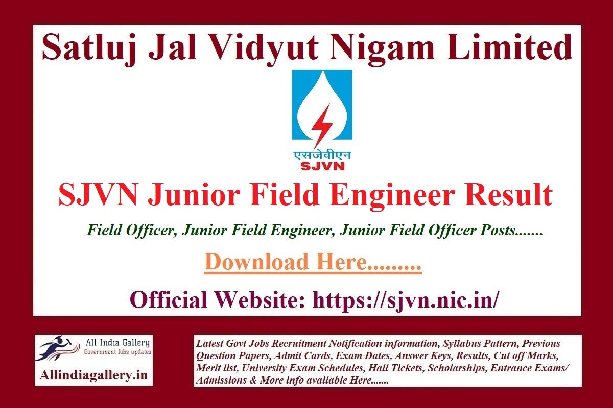 SJVN Junior Field Engineer Result