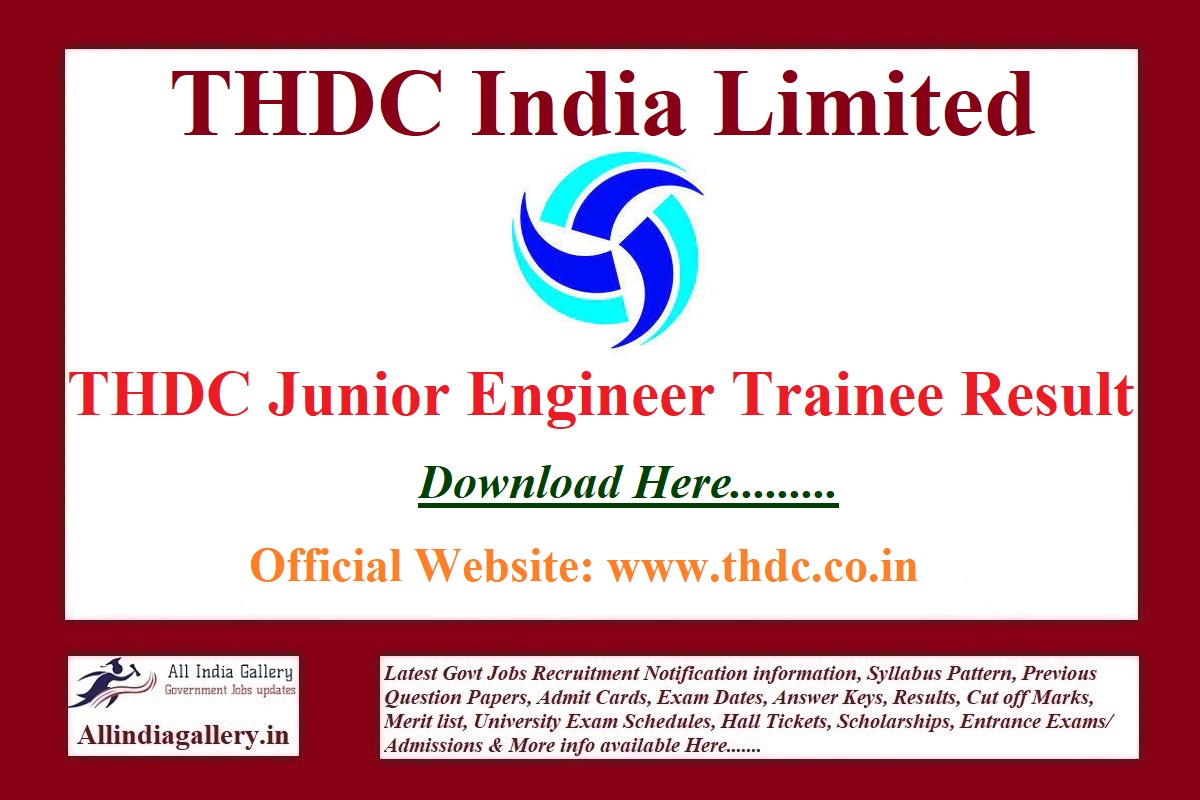 THDC Junior Engineer Trainee Result