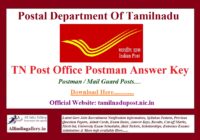 TN Post Office Postman Answer Key